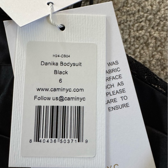 Cami NYC Danika black lace bodysuit silky sexy corset style size 6 new - Picture 6 of 15